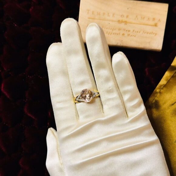 14K Gold- Natural Morganite & Diamond Ring - 2.35CTTW -Size 7- Oval Cut - 3g - Picture 14 of 16